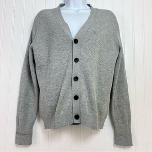Everlane Men's Cotton V Neck Button Cardigan Sweater Size XS Gray Unisex